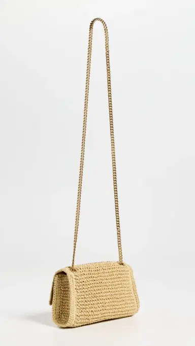Tory Burch Kira Turnlock Woven Mini Bag Natural One Size | Thumbnail 4 Tory Burch Kira Turnlock Woven Mini Bag Natural One Size | Thumbnail 4