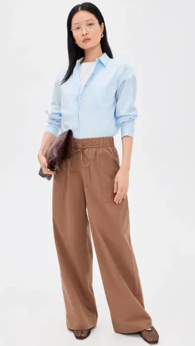 Vince Cotton Drawstring Pants Almondine | Thumbnail 5 Vince Cotton Drawstring Pants Almondine | Thumbnail 5