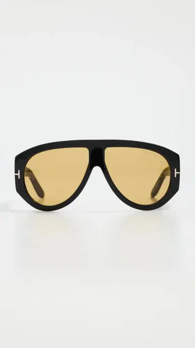 Tom Ford Bronson Sunglasses Shiny Black One Size | Thumbnail 2 Tom Ford Bronson Sunglasses Shiny Black One Size | Thumbnail 2