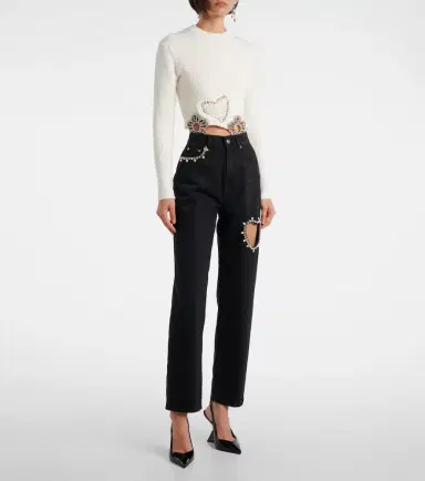 Area Crystal-embellished straight jeans | Thumbnail 5 Area Crystal-embellished straight jeans | Thumbnail 5