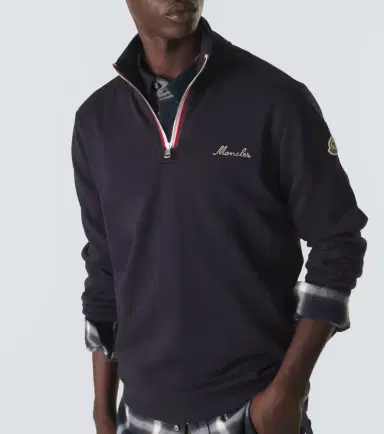 Moncler Cotton jersey half-zip sweatshirt | Thumbnail 2 Moncler Cotton jersey half-zip sweatshirt | Thumbnail 2