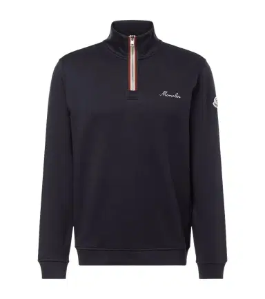 Moncler Cotton jersey half-zip sweatshirt | Thumbnail 1 Moncler Cotton jersey half-zip sweatshirt | Thumbnail 1