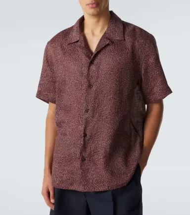 Brioni Printed linen bowling shirt | Thumbnail 2 Brioni Printed linen bowling shirt | Thumbnail 2