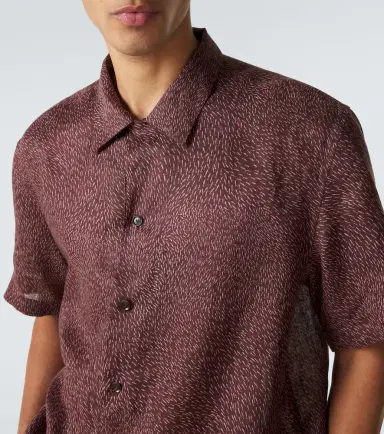Brioni Printed linen bowling shirt | Thumbnail 3 Brioni Printed linen bowling shirt | Thumbnail 3