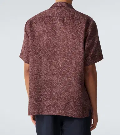 Brioni Printed linen bowling shirt | Thumbnail 4 Brioni Printed linen bowling shirt | Thumbnail 4