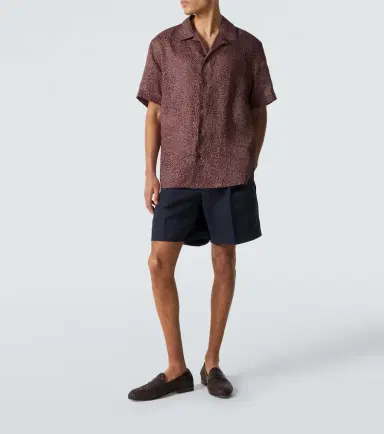 Brioni Printed linen bowling shirt | Thumbnail 5 Brioni Printed linen bowling shirt | Thumbnail 5