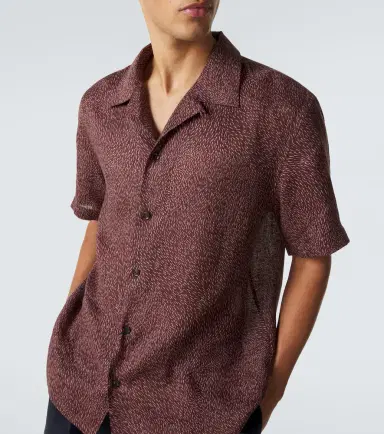 Brioni Printed linen bowling shirt | Thumbnail 6 Brioni Printed linen bowling shirt | Thumbnail 6