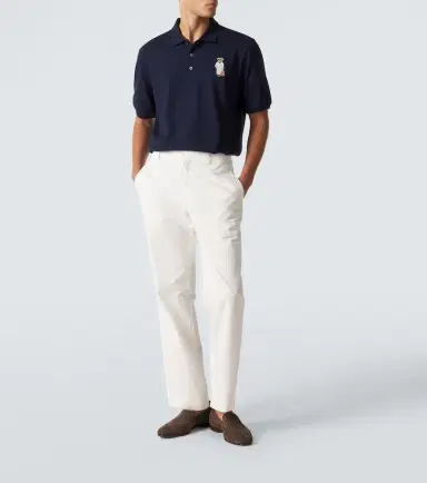Ralph Lauren Purple Label Embroidered cotton and cashmere polo shirt | Thumbnail 3 Ralph Lauren Purple Label Embroidered cotton and cashmere polo shirt | Thumbnail 3