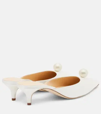 Magda Butrym Faux pearl satin mules | Thumbnail 3 Magda Butrym Faux pearl satin mules | Thumbnail 3