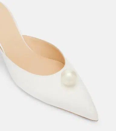 Magda Butrym Faux pearl satin mules | Thumbnail 4 Magda Butrym Faux pearl satin mules | Thumbnail 4