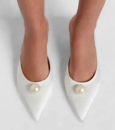Magda Butrym Faux pearl satin mules | Thumbnail 6 Magda Butrym Faux pearl satin mules | Thumbnail 6