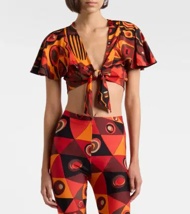 Pucci Kwango jersey satin crop top | Thumbnail 4 Pucci Kwango jersey satin crop top | Thumbnail 4