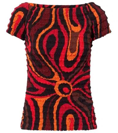 Pucci Marmo off-shoulder smocked crop top | Thumbnail 1 Pucci Marmo off-shoulder smocked crop top | Thumbnail 1