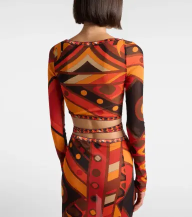 Pucci Vivara tulle crop top | Thumbnail 4 Pucci Vivara tulle crop top | Thumbnail 4