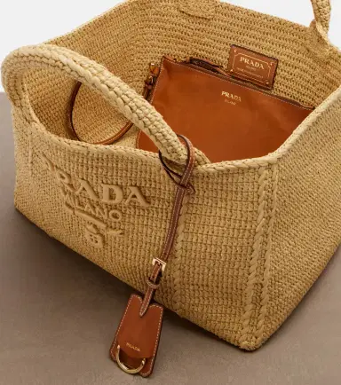 Prada Large crochet raffia-effect shopper | Thumbnail 3 Prada Large crochet raffia-effect shopper | Thumbnail 3