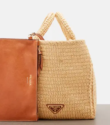 Prada Large crochet raffia-effect shopper | Thumbnail 4 Prada Large crochet raffia-effect shopper | Thumbnail 4