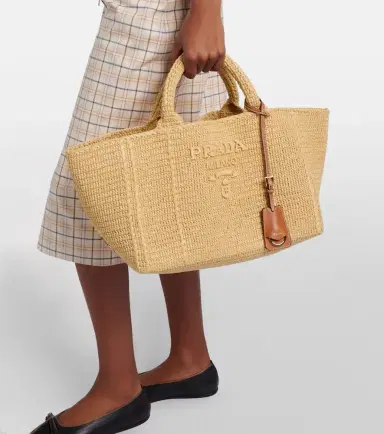 Prada Large crochet raffia-effect shopper | Thumbnail 5 Prada Large crochet raffia-effect shopper | Thumbnail 5