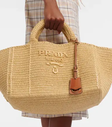 Prada Large crochet raffia-effect shopper | Thumbnail 7 Prada Large crochet raffia-effect shopper | Thumbnail 7