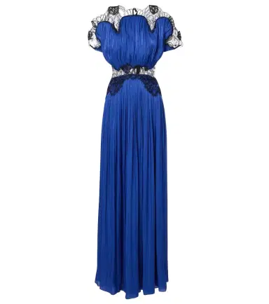 Costarellos Lace-trimmed Lurex georgette gown | Thumbnail 1 Costarellos Lace-trimmed Lurex georgette gown | Thumbnail 1