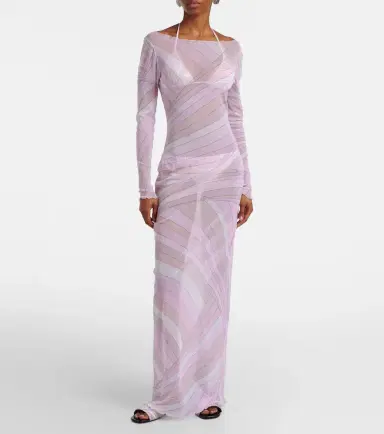 Pucci Iride sheer tulle maxi dress | Thumbnail 3 Pucci Iride sheer tulle maxi dress | Thumbnail 3