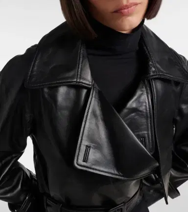 Nour Hammour Hatti cropped leather jacket | Thumbnail 4 Nour Hammour Hatti cropped leather jacket | Thumbnail 4