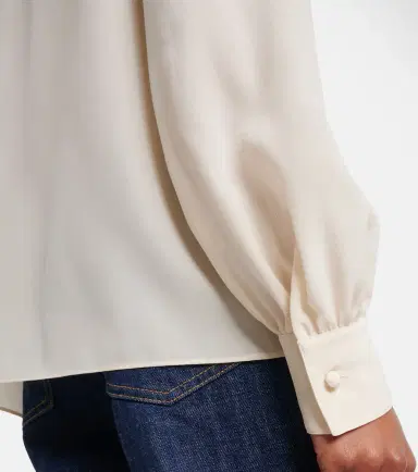 Valentino Tie-neck silk crêpe de chine blouse | Thumbnail 3 Valentino Tie-neck silk crêpe de chine blouse | Thumbnail 3