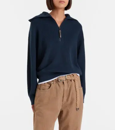 Brunello Cucinelli Monili cotton half-zip sweater | Thumbnail 2 Brunello Cucinelli Monili cotton half-zip sweater | Thumbnail 2