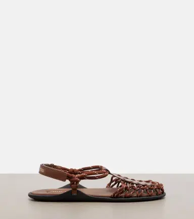 Miu Miu Leather-trimmed sandals | Thumbnail 2 Miu Miu Leather-trimmed sandals | Thumbnail 2