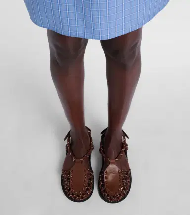 Miu Miu Leather-trimmed sandals | Thumbnail 5 Miu Miu Leather-trimmed sandals | Thumbnail 5