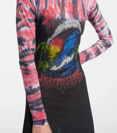 Balenciaga Printed tie-dye cotton-blend jersey maxi dress | Thumbnail 3 Balenciaga Printed tie-dye cotton-blend jersey maxi dress | Thumbnail 3