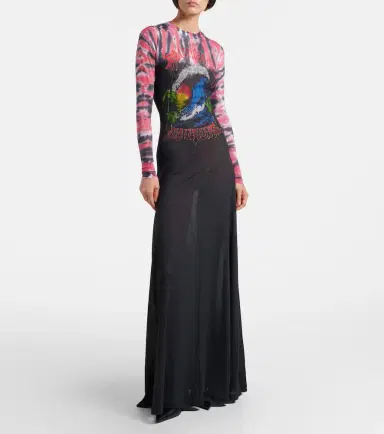 Balenciaga Printed tie-dye cotton-blend jersey maxi dress | Thumbnail 5 Balenciaga Printed tie-dye cotton-blend jersey maxi dress | Thumbnail 5