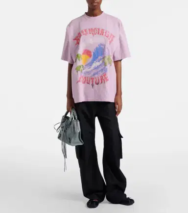 Balenciaga Printed cotton jersey T-shirt | Thumbnail 5 Balenciaga Printed cotton jersey T-shirt | Thumbnail 5