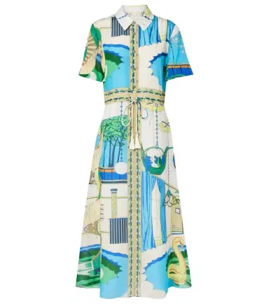 Tory Burch Printed silk and cotton shirt dress | Thumbnail 1 Tory Burch Printed silk and cotton shirt dress | Thumbnail 1