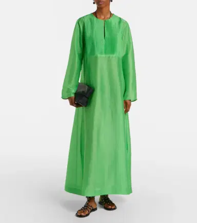 Tory Burch Pleated linen and silk kaftan | Thumbnail 3 Tory Burch Pleated linen and silk kaftan | Thumbnail 3