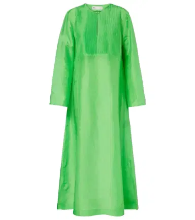 Tory Burch Pleated linen and silk kaftan | Thumbnail 1 Tory Burch Pleated linen and silk kaftan | Thumbnail 1