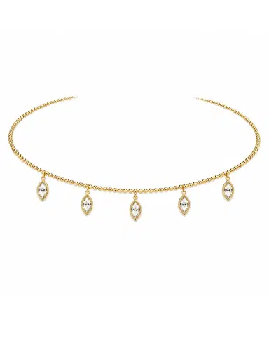 Wish Fine Jewelry 1.11ct Diamond 14K Gold Stationed Choker Collar Necklace | Thumbnail 1 Wish Fine Jewelry 1.11ct Diamond 14K Gold Stationed Choker Collar Necklace | Thumbnail 1
