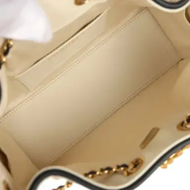 Chanel Chanel Mini 25 Hobo Bag Ecru Canvas and Black Calfskin Gold Hardware | Thumbnail 8 Chanel Chanel Mini 25 Hobo Bag Ecru Canvas and Black Calfskin Gold Hardware | Thumbnail 8