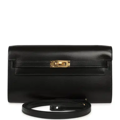 HERMÈS Hermes Kelly Wallet To Go Rock Black Box Gold Hardware | Thumbnail 1 HERMÈS Hermes Kelly Wallet To Go Rock Black Box Gold Hardware | Thumbnail 1