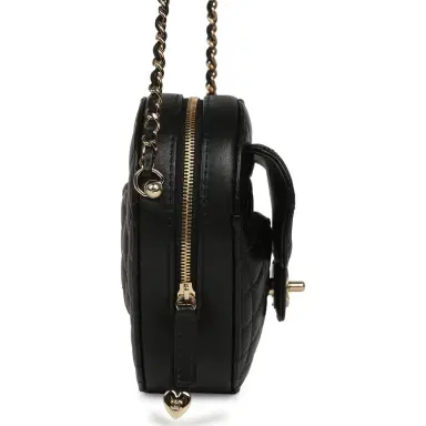 Chanel Pre-owned Chanel CC In Love Large Heart Bag with Chain Black Lambskin Light Gold Hardware | Thumbnail 3 Chanel Pre-owned Chanel CC In Love Large Heart Bag with Chain Black Lambskin Light Gold Hardware | Thumbnail 3