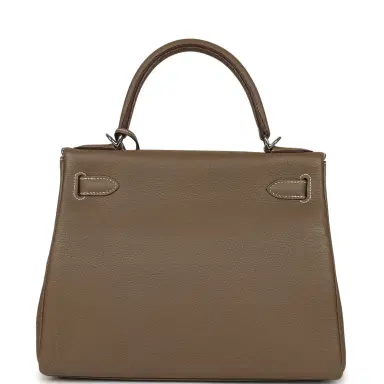 HERMÈS Pre-owned Hermes Kelly Retourne 28 Etoupe Togo Palladium Hardware | Thumbnail 4 HERMÈS Pre-owned Hermes Kelly Retourne 28 Etoupe Togo Palladium Hardware | Thumbnail 4