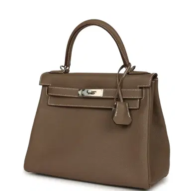 HERMÈS Pre-owned Hermes Kelly Retourne 28 Etoupe Togo Palladium Hardware | Thumbnail 5 HERMÈS Pre-owned Hermes Kelly Retourne 28 Etoupe Togo Palladium Hardware | Thumbnail 5