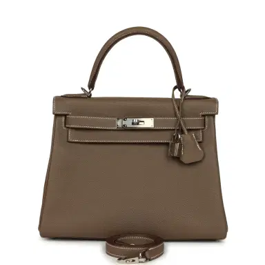 HERMÈS Pre-owned Hermes Kelly Retourne 28 Etoupe Togo Palladium Hardware | Thumbnail 1 HERMÈS Pre-owned Hermes Kelly Retourne 28 Etoupe Togo Palladium Hardware | Thumbnail 1