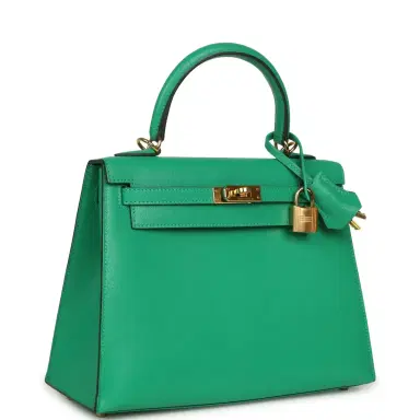 HERMÈS Pre-owned Hermes Kelly Sellier 25 Vert Vertigo Chevre Chamkila Gold Hardware | Thumbnail 2 HERMÈS Pre-owned Hermes Kelly Sellier 25 Vert Vertigo Chevre Chamkila Gold Hardware | Thumbnail 2