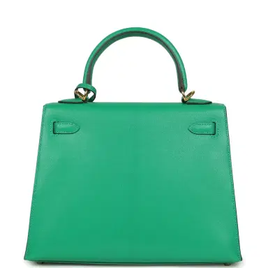 HERMÈS Pre-owned Hermes Kelly Sellier 25 Vert Vertigo Chevre Chamkila Gold Hardware | Thumbnail 4 HERMÈS Pre-owned Hermes Kelly Sellier 25 Vert Vertigo Chevre Chamkila Gold Hardware | Thumbnail 4