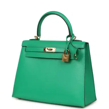 HERMÈS Pre-owned Hermes Kelly Sellier 25 Vert Vertigo Chevre Chamkila Gold Hardware | Thumbnail 5 HERMÈS Pre-owned Hermes Kelly Sellier 25 Vert Vertigo Chevre Chamkila Gold Hardware | Thumbnail 5