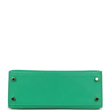 HERMÈS Pre-owned Hermes Kelly Sellier 25 Vert Vertigo Chevre Chamkila Gold Hardware | Thumbnail 6 HERMÈS Pre-owned Hermes Kelly Sellier 25 Vert Vertigo Chevre Chamkila Gold Hardware | Thumbnail 6