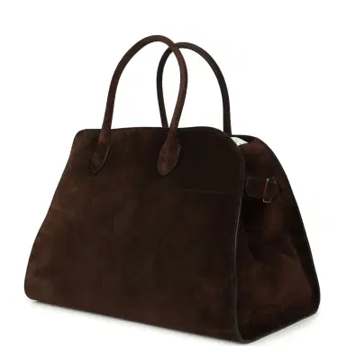 The Row The Row Soft Margaux 15 Bag Mocha Suede Gold Hardware | Thumbnail 3 The Row The Row Soft Margaux 15 Bag Mocha Suede Gold Hardware | Thumbnail 3
