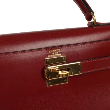HERMÈS Vintage Hermes Kelly Sellier 28 Rouge H Box Gold Hardware | Thumbnail 7 HERMÈS Vintage Hermes Kelly Sellier 28 Rouge H Box Gold Hardware | Thumbnail 7