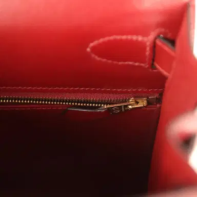 HERMÈS Vintage Hermes Kelly Sellier 28 Rouge H Box Gold Hardware | Thumbnail 9 HERMÈS Vintage Hermes Kelly Sellier 28 Rouge H Box Gold Hardware | Thumbnail 9