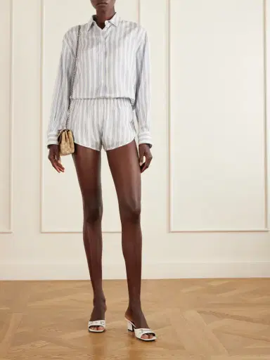 Gucci Striped Silk-satin Shorts | Thumbnail 2 Gucci Striped Silk-satin Shorts | Thumbnail 2